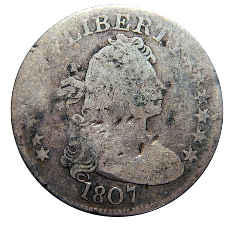 Draped bust quarter dollar 1807 rare Browning 2 Cover