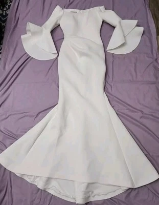 Jovani 59993A Off-The-Shoulder Evening Dress WHITE Size 4 - Image 1 of 4