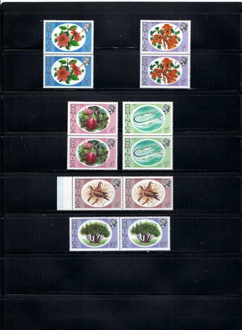 NATURE, FLOWERS.- FISH.- BIRS.- PLANTS  OF DOMINICA.  SC 461 rare,  pairs  1975 Cover