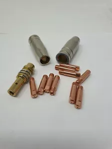 10 x 0.9mm Contact Tips & 2 Shroud Nozzle & Holder MB15 MIG Welding Consumables - Picture 1 of 11