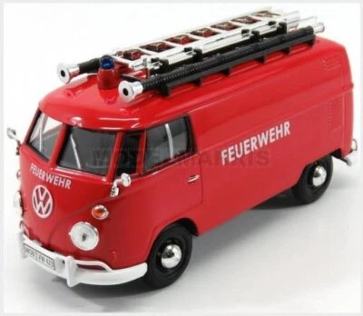 MOTOR-MAX 79564 VOLKSWAGEN - T1 TYPE 2 VAN FEUERWEHR 1962 - RED - 1/24 - Immagine 1 di 2