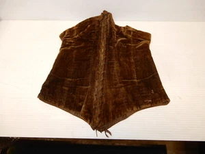 ANTIQUE BROWN VELVET VICTORIAN CORSET WAIST CINCHER NOS - Picture 1 of 7