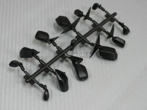 SET SPECCHIETTI RETROVISORI auto radiocomandati 1/10 per carrozzeria - 6 stili diversi - NERO - Foto 1 di 10