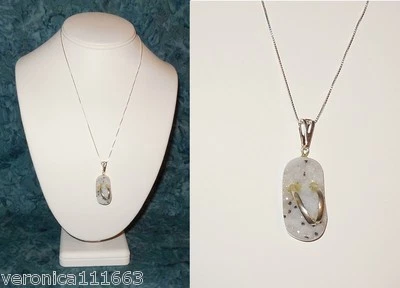 Collar Colgante Chancla Cristal NUEVO Genuino Plata Esterlina Caja Cadena 18" Foto 1 de 4