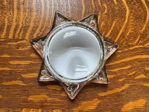Antique Victorian 7 Point Star Shaped Goofus Glass Magnifying Frame Paperweight - Picture 1 of 7