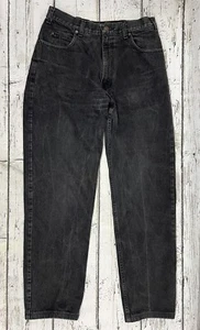 VTG 90's GAP Work Force Men's Straight Leg Black Denim Jeans Made In USA - 35x32 - Picture 1 of 10