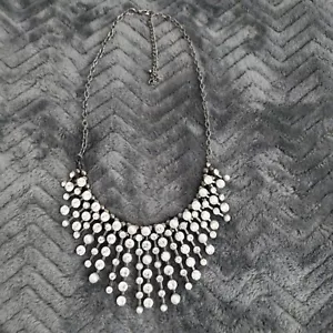 Vintage Rhinestone and Pearl statement necklace - Picture 1 of 7