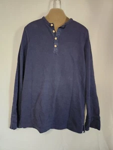 Navy Blue Size M Men's Long Sleeve TEXTURED HENLEY Shirt - Goodfellow & Co - Picture 1 of 13