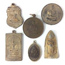 OLD 6 Coins Thai Amulet Buddha Holy Pendant Coin Magic Power Lucky Protection d2