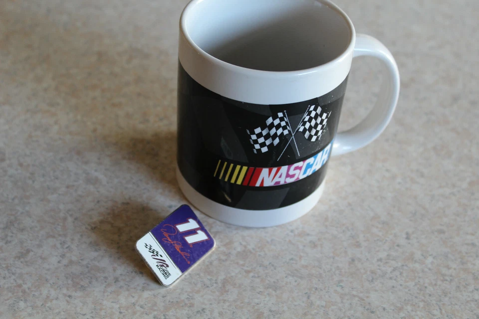 NASCAR MUG/CUP AND DENNY HAMLIN #11 PIN - Image 1 of 4