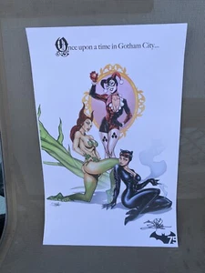Harley Quinn Poison Ivy POSTER 12 X 16" DC COMICS - Signed Catwoman - Picture 1 of 7