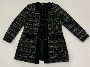 Ladies size 14 black KATIES designer Jacket Over Coat - Hook / Button Up - VGC - Picture 1 of 7