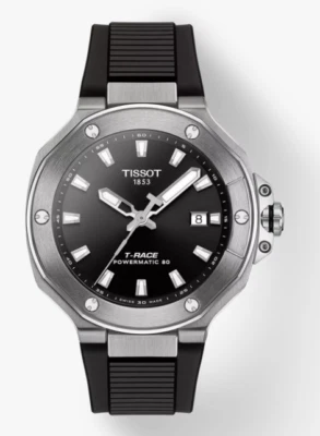 Tissot T-Race Powermatic 80 Black Dial Silicone Strap Men's Watch T1418071705100 - Image 1 of 4