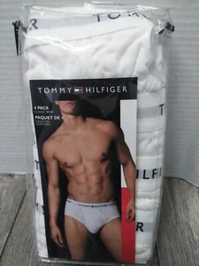 Tommy Hilfiger 4-Pack LARGE Classic Cotton Briefs Underwear White TH 409FF001100 - Picture 1 of 7