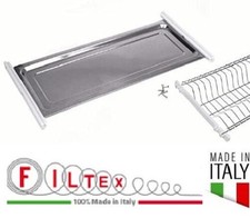 VASCHETTA vassoio RACCOGLIGOCCE ACCIAIO INOX per SCOLAPIATTI pensile cm 76 86