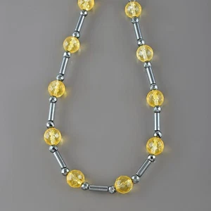 Natural 8mm Citrino & Hematita Cuentas Cadena 925 Plata 18" Hilos Mujer Collar - Imagen 1 de 5
