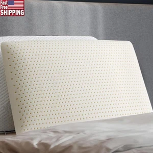 Natural Latex Pillow Removable Cover Queen Sleep Comfort Pain Relief Ergonomic - Picture 1 of 7