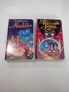 Aladdin (VHS, 1993) And The Return Of Jafar (VHS, 1995) Walt Disney Aladdin Lot - Picture 1 of 4