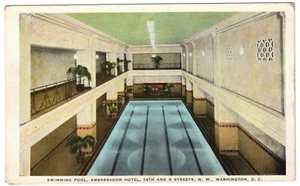 Vintage Ambassador Hotel Schwimmbad Postkarte, Washington DC - Bild 1 von 2