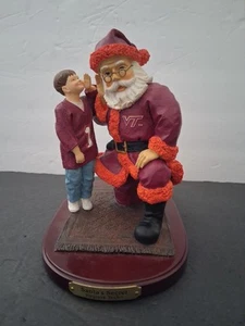 Virginia Tech Wishlist Santa Figurine fourth  Limited Series 2001 BOX NCAA USED - Picture 1 of 5