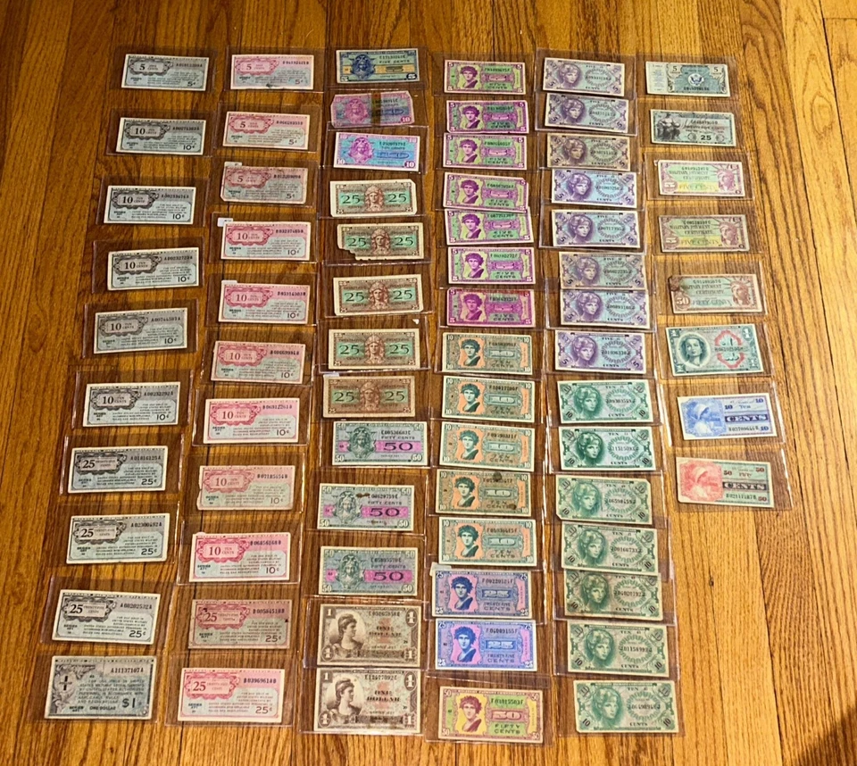 Military Payment Certificate Lot Of 75 MPC Several Series And Denominations Bulk - Image 1 of 4