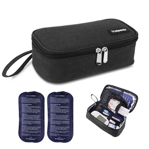 Insulin Cooler Travel Case, Diabetic Medicine Carrying Bag with 2 * 200g Ice ... - Picture 1 of 7