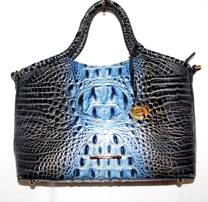 Bandolera Brahmin Pequeña Elaine Azul Sombra Ombre Melbourne Cuero Repujado - Imagen 1 de 10
