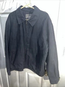 Croft & Barrow Chaqueta Bomber Negra Micro Gamuza Cuello Cintura Elástica, Grande 416 - Imagen 1 de 16