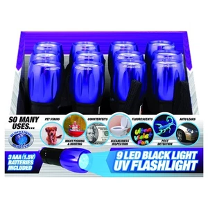 Blacklight Master 302490 Black/Purple AAA-Battery LED UV Flashlight (Pack of 12) - Picture 1 of 1