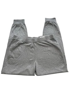 Zenergy by Chico’s Cotton Cashmere Ribbed Grey Jogger Pants - Size 2 12/14 NEW - Picture 1 of 6