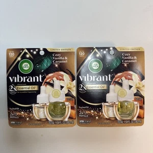 4ct Air Wick Vibrant Essential Scented Oil Refills, Vanilla & Warm Caramel #9086 - Picture 1 of 2