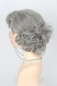 Lemarnia 5 Stück Old Lady Kostüm Perücke grau kurz lockig Lagenlook Perücke für Cosplay... - Bild 1 von 12
