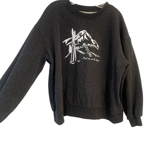 C&C California Women's Size XL Gray Pullover Sweatshirt “Meet Me On The Slopes” - Picture 1 of 6