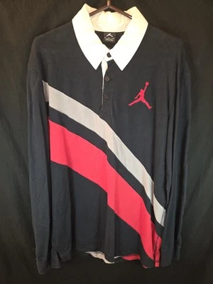 Air Jordan long sleeve 1/4 button collared shirt mens xl NEW! RETRO NIKE - Image 1 of 4