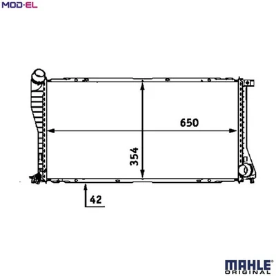 RADIATOR ENGINE COOLING CR 288 000S FOR BMW M47D20 2.0L 4cyl 5 E39 M57D25 2.5L - Image 1 of 4