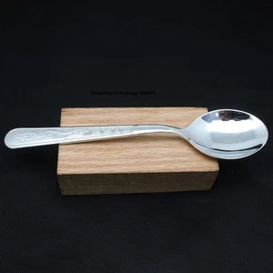 Pure 999 Fine Silver Soup Spoon Flatware Dragon Handle Dinner Spoon 5.31inch L - Picture 1 of 6