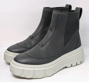 SOREL Boots Womens 9 Gray Leather Rubber Waterproof NL5014-093 - Picture 1 of 6