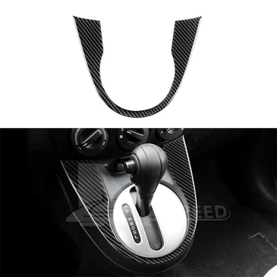 Adhesivo de marco de cambio de marchas para consola central Fit Mazda 2 2008-2014 negro fibra de carbono Foto 1 de 4