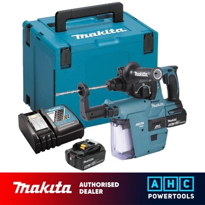 Makita SDS+ Hammer Drill 18V Brushless + DX06 DHR242RTJW 2 x 5.0Ah Batteries - Image 1 of 4