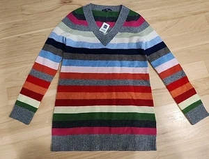 Womens Gap 100% Lambswool Striped Holiday 2007 Knit Sweater Tunic Sz S New - Picture 1 of 7