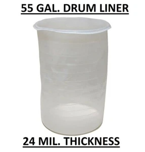 55 gal Steel Drum Barrel Insert Liners 24 mil Gauge Low Density Polyethylene HR - Picture 1 of 2