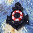 NAUTICAL ANCHOR FELT TYPE BADGE P43 PATCH SEW ON EMBROIDERY COAT SHIRT ACCESSORY