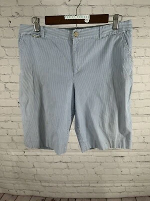 Pantalones cortos de golf Lauren Ralph Lauren Active a rayas azules y blancas 10 (32 x 10,5) Foto 1 de 4