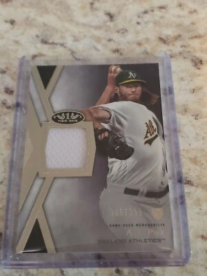 AJ Puk RC 2020 Topps Tier One 308/395 Jersey Relic (b3) - Image 1 of 2