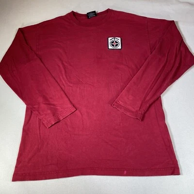 VTG 90s POLO Jeans Co Mens Long Sleeve Shirt Size Small Red Team RL White Patch - Image 1 of 4