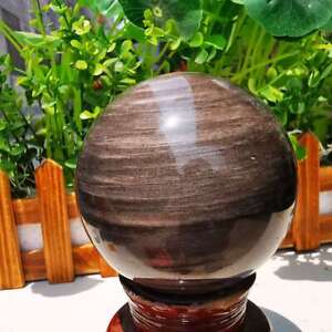 728g Natural Silver Obsidian Sphere Crystal quartz Ball Healing stone