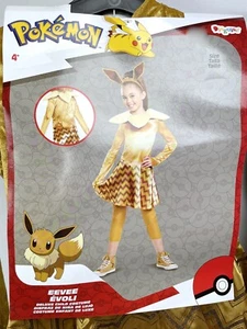 New Pokemon Eevee Deluxe Child Girl Halloween Costume Large 10-12 Gold Dress - Picture 1 of 3