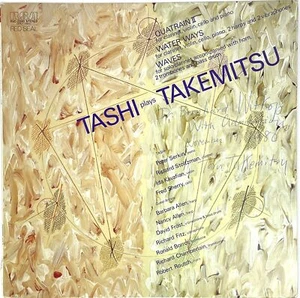 Takemitsu, Toru. "TASHI PLAYS TAKEMITSU" - Signed LP to an important Chemist - Picture 1 of 2
