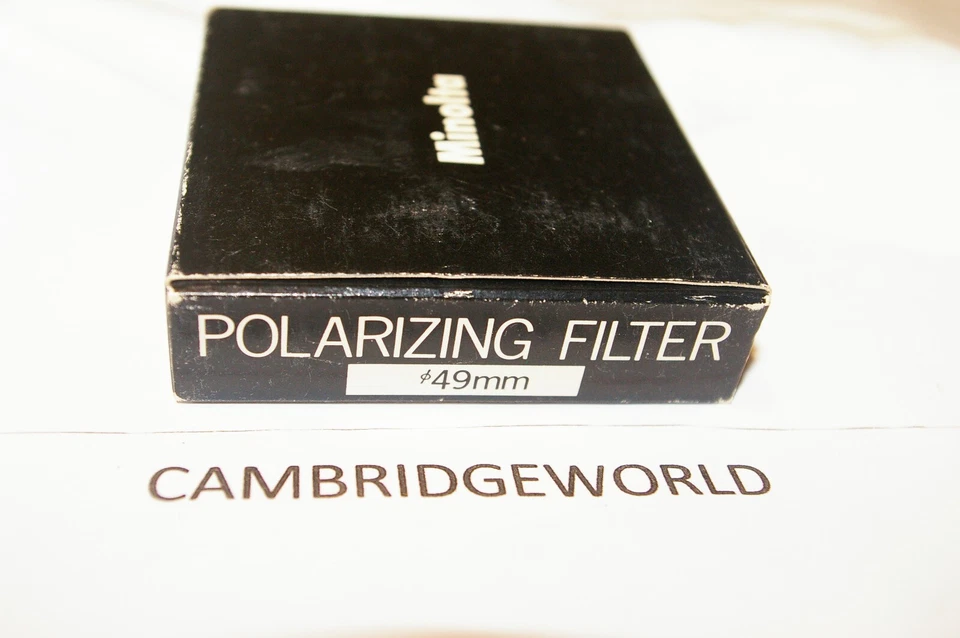 MINOLTA 49mm NEW POLARIZING SCREW in FILTER GENUINE ORIGINAL MINOLTA OLD STOCK - Image 1 of 1
