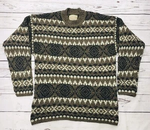 Vintage Abercrombie And Fitch AF The Big Sweater Wool Men's Size L Brown Knit - Picture 1 of 12